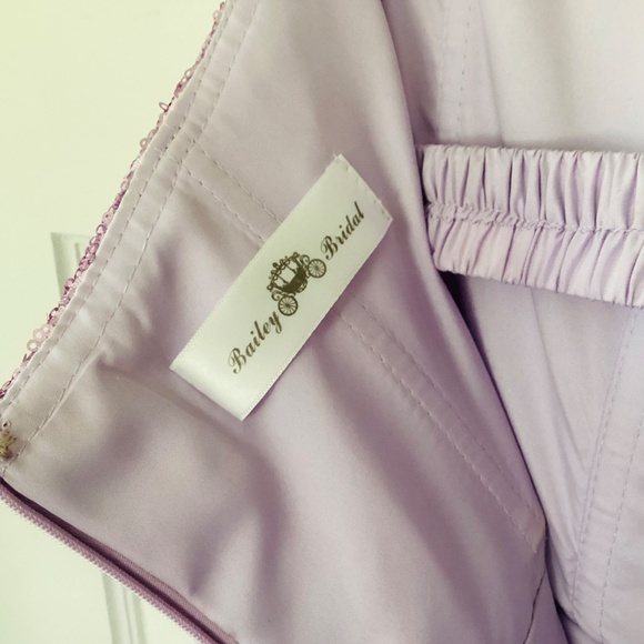 Bailey Bridal Prom Quinceañera Sweetheart Strapless Purple bling tulle ball gown - Picture 10 of 15